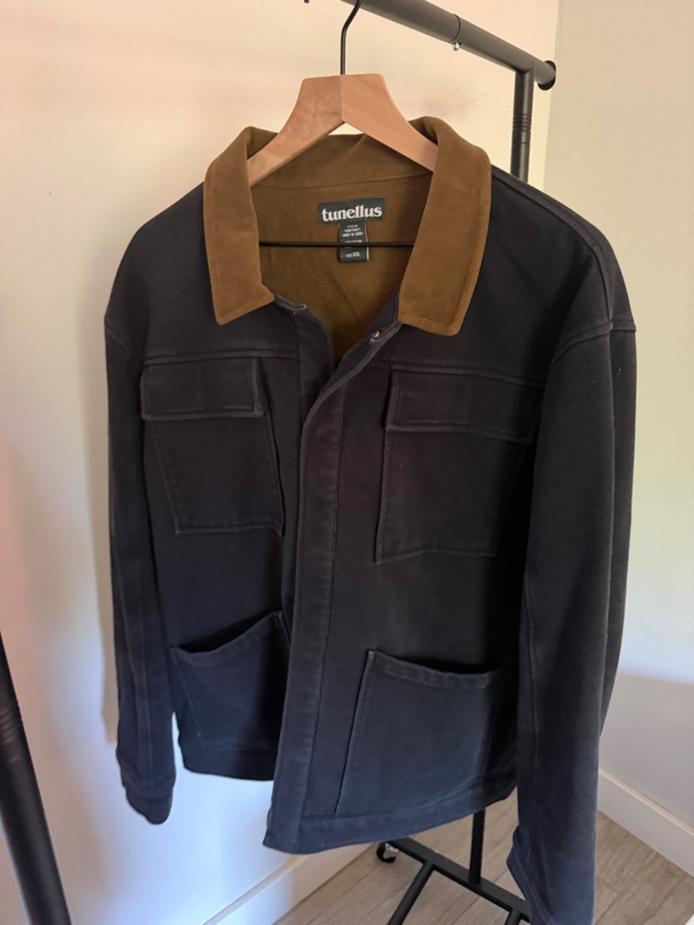 Tunellus Navy Field Jacket with Brown Corduroy Collar
